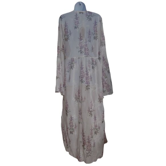 ACOA Collection Fairy Whimsical Coquette Embroidered Sheer Floral L - Picture 2 of 12